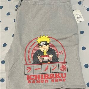 Naruto Ichiraku Ramen Shop Hidden Leaf Village Gray Men's Shorts
